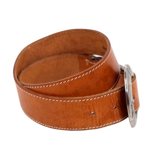 Stone Mountain TAN BROWN GENUINE LEATHER 1 3/8"Wd CASUAL WOMEN'S BELT Sz S (G10 - Picture 6 of 14
